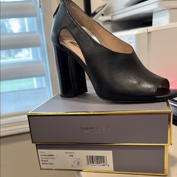Louise et Cie Black Peep Toe Heels - Picture 6 of 8